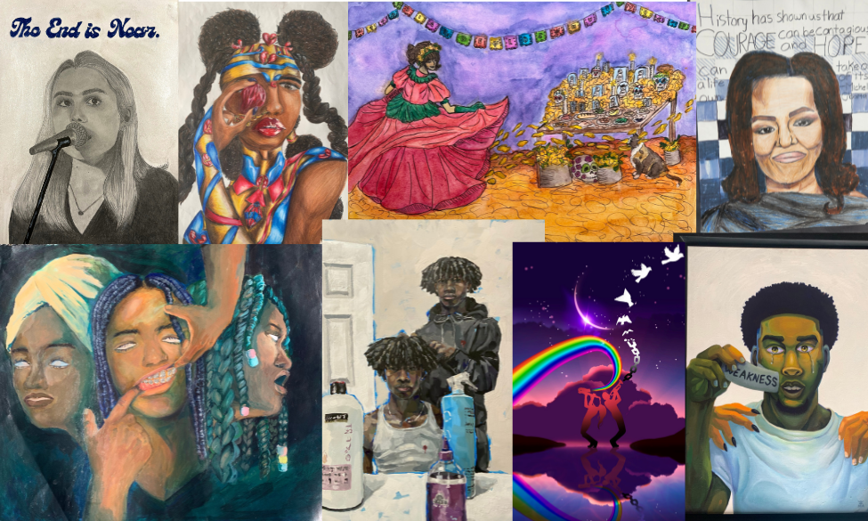 A collage of art pieces