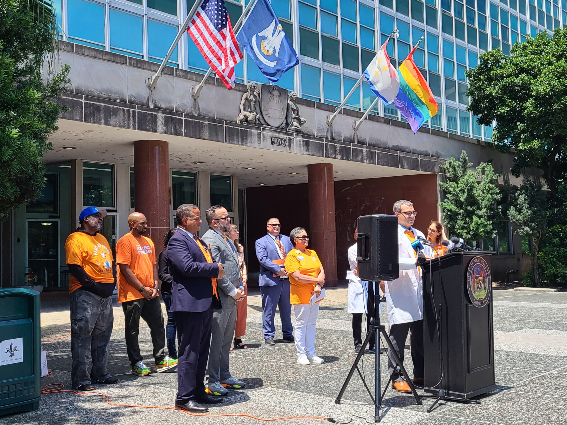 VPI-affiliated faculty joined the City of New Orleans at a press conference on gun violence prevention initiatives.
