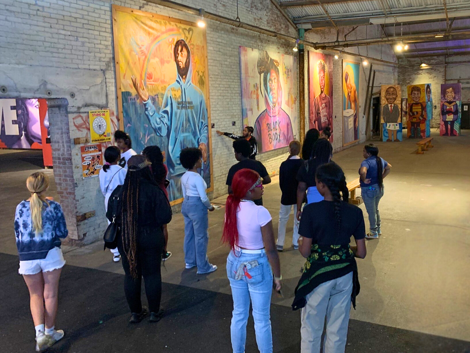 Participants in VPI's E2E program take a field trip to BMike Studios