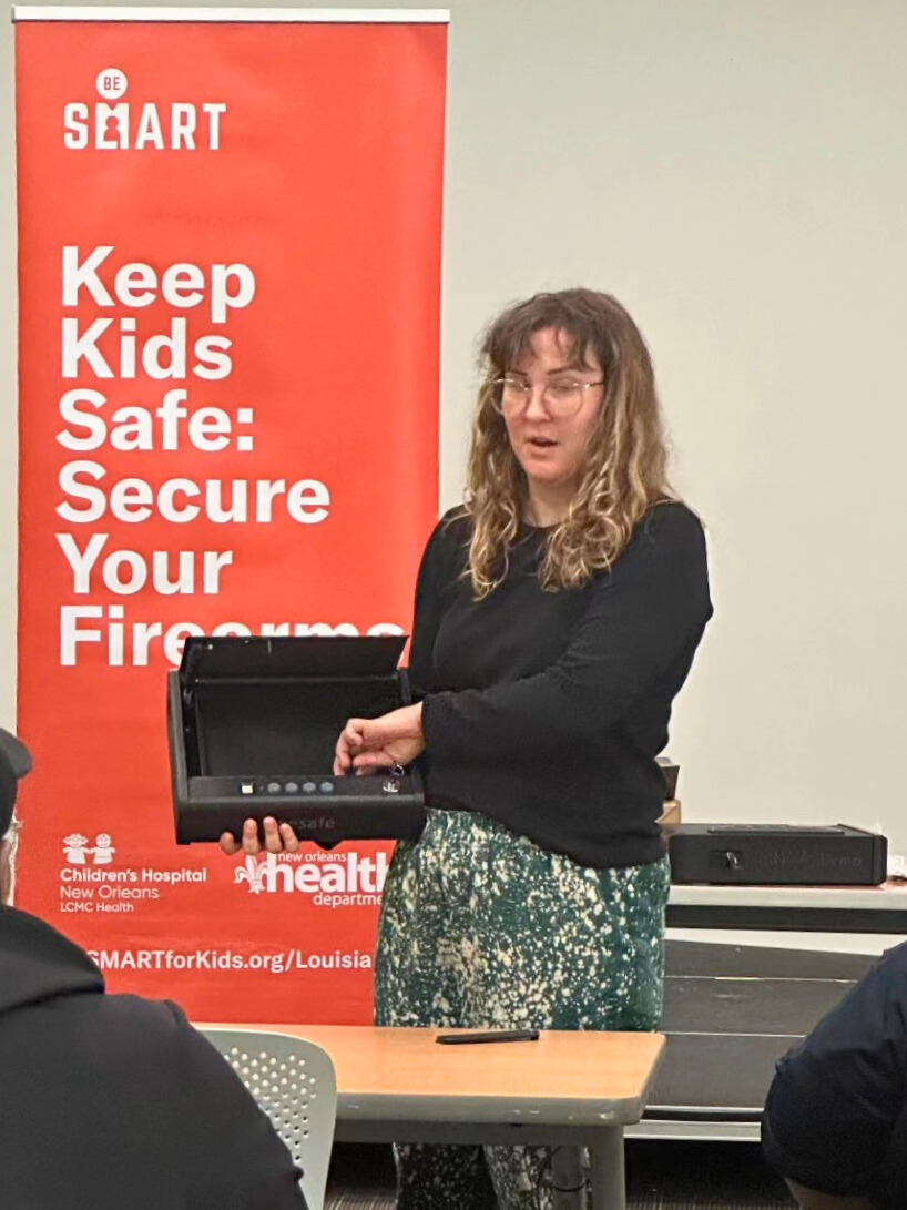 Affiliated Faculty member provides education about gun safety.